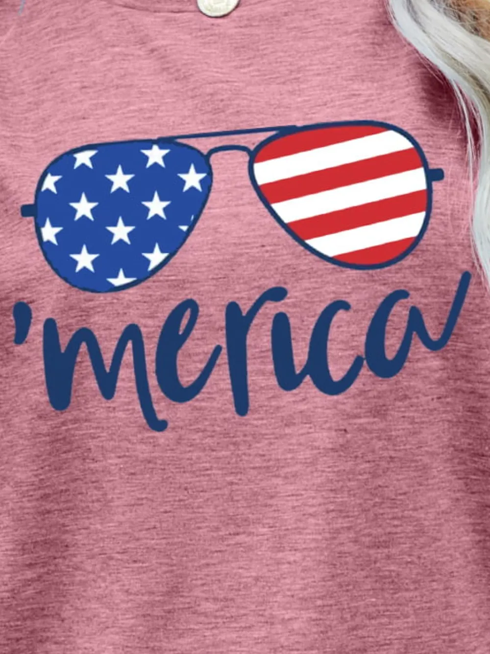 US Flag Glasses Graphic Tee, image 13