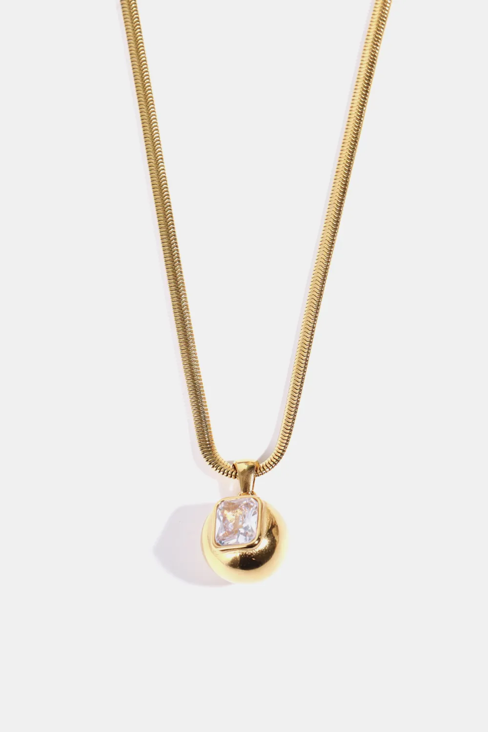 Zircon 18K Gold-Plated Geometrical Shape Pendant Necklace, image 9