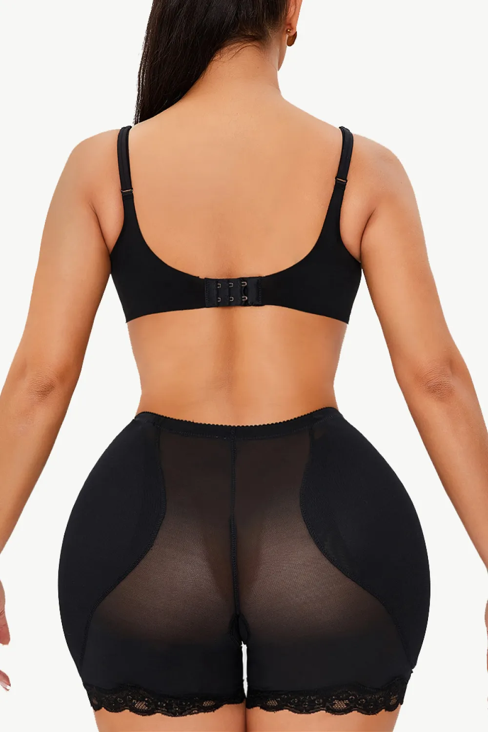 Full Size Scalloped Lace Trim Pull-On Shaping Shorts, image 3