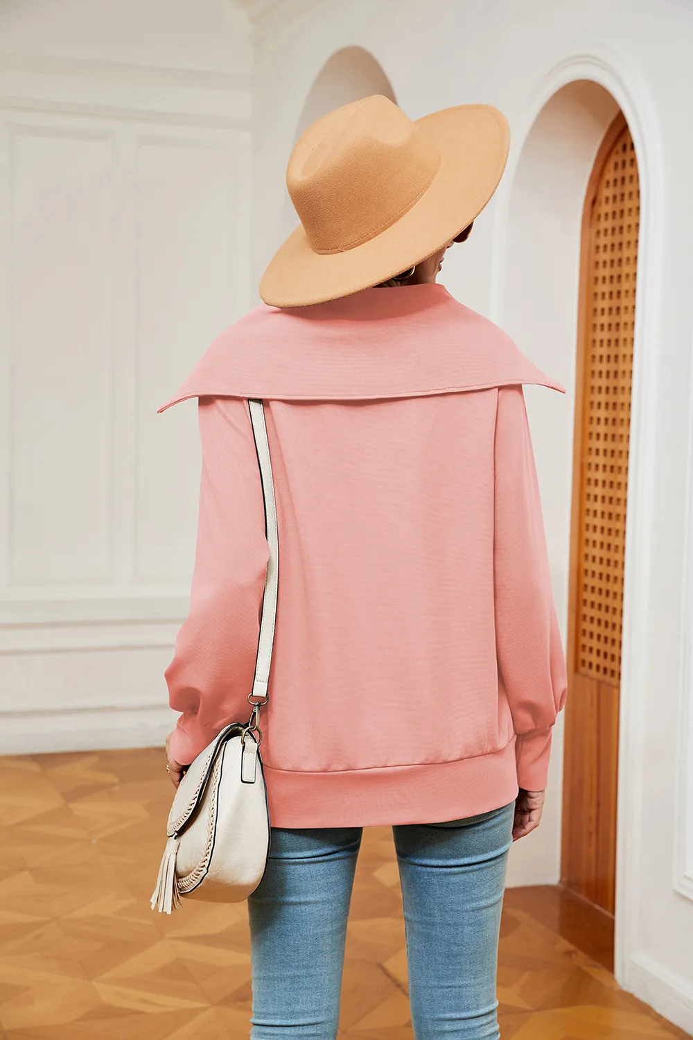 Half-Zip Collared Sweatshirt, image 9