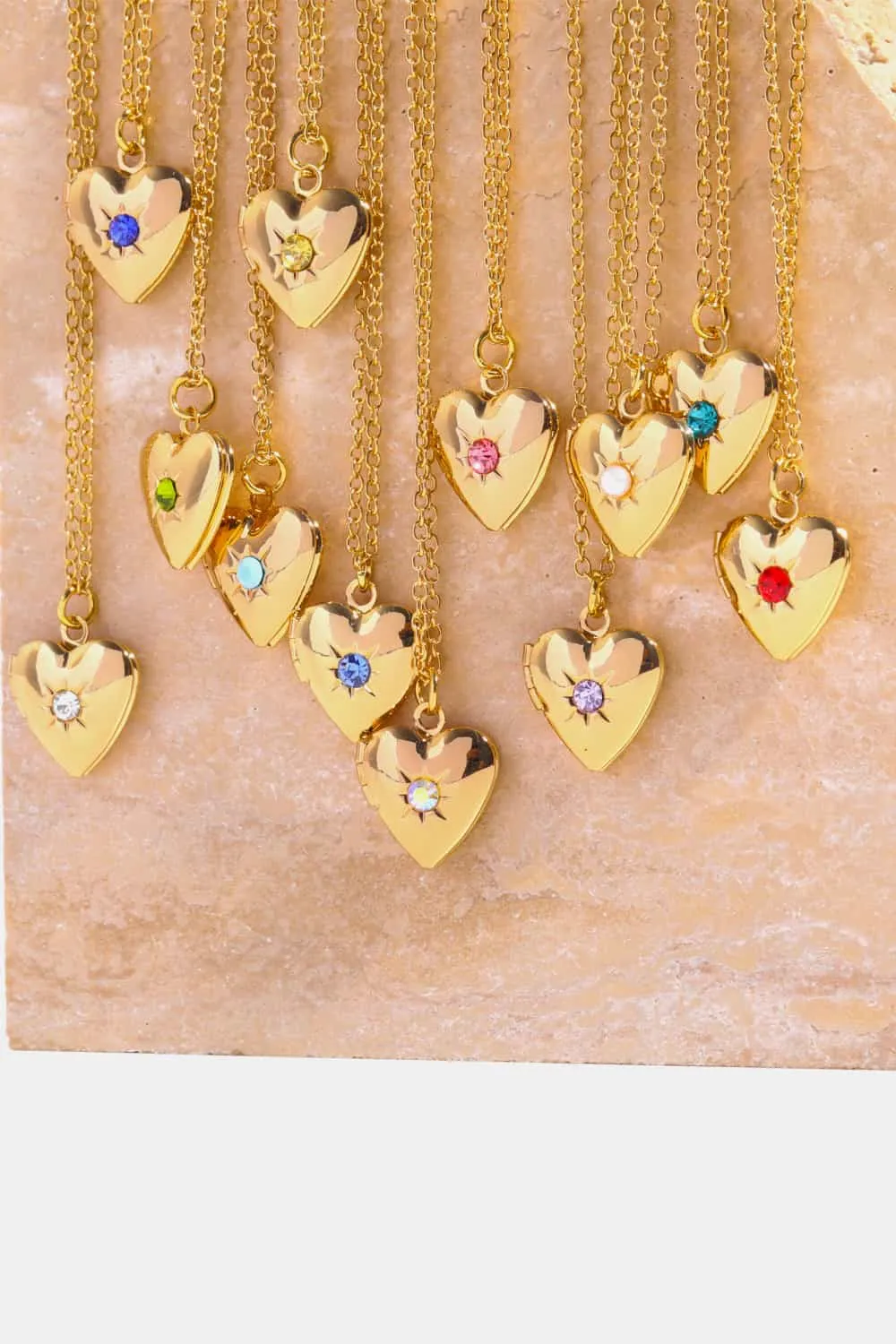 Zircon Heart Shape 14K Gold-Plated Pendant Necklace, image 3