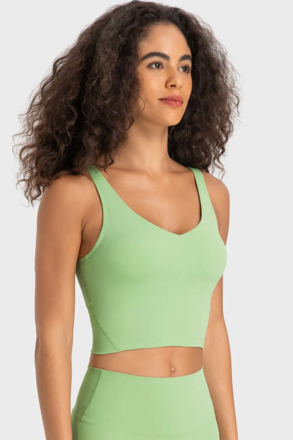 Deep V-Neck Crop Sports Bra, image 28