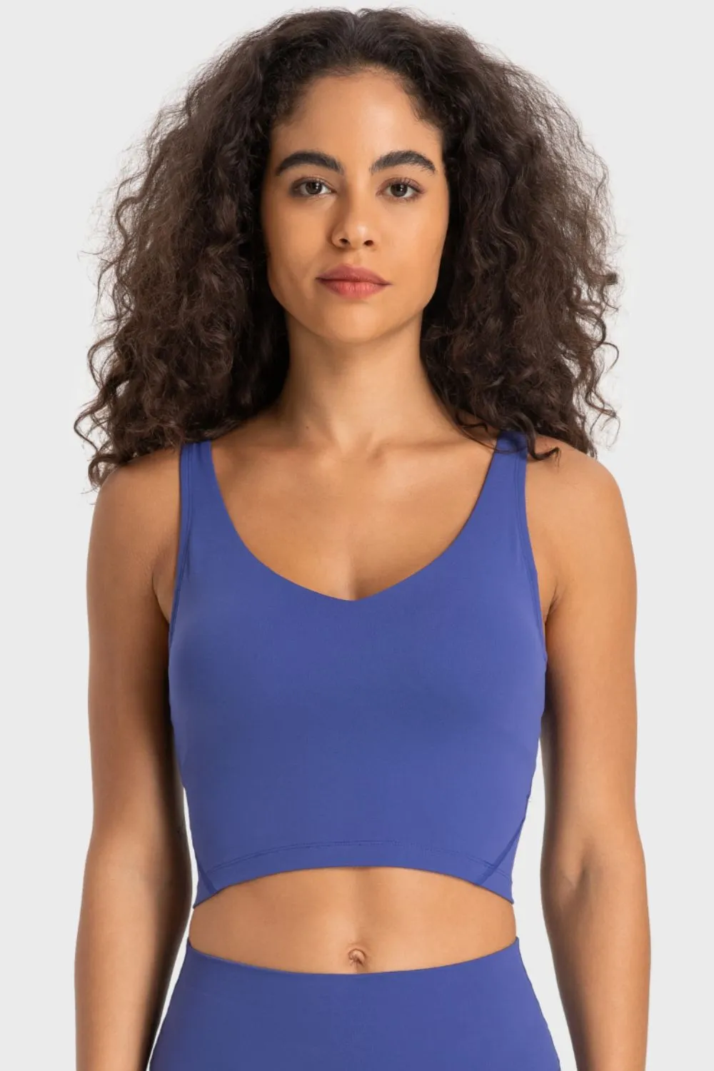 Deep V-Neck Crop Sports Bra, image 29