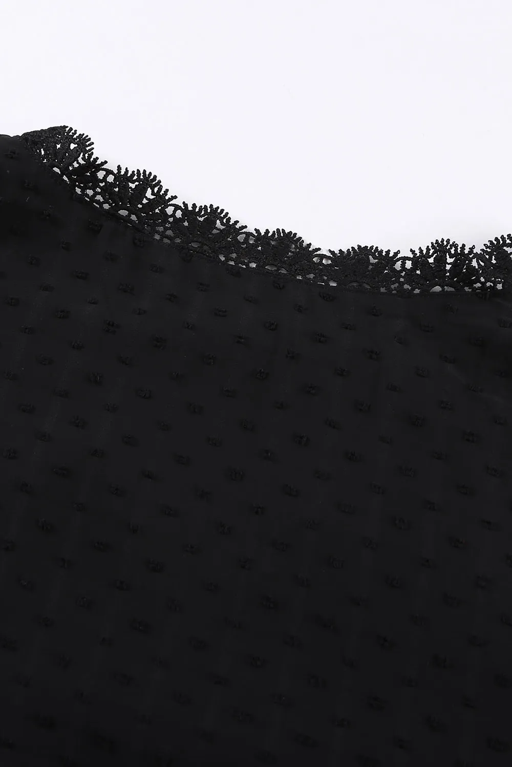 Plus Size Swiss Dot Spliced Lace V-Neck Blouse, image 14