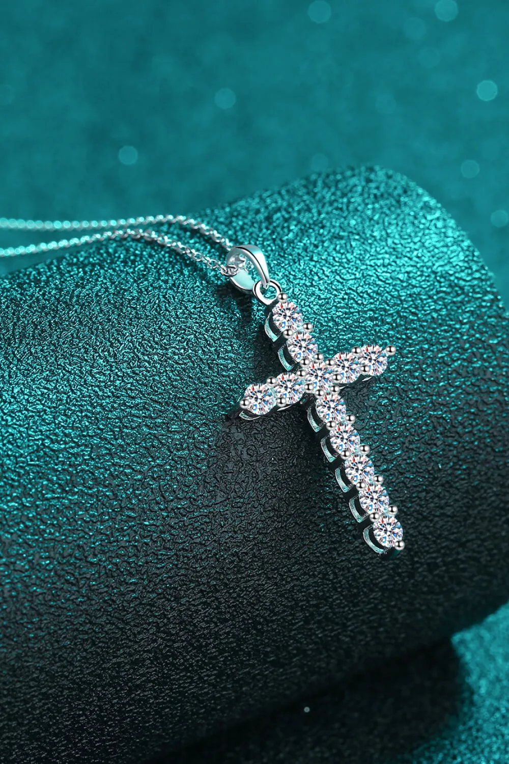 925 Sterling Silver Cross Moissanite Necklace, image 8