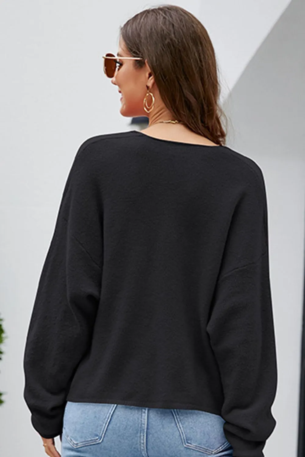 V-Neck Center Seam Sweater, image 2