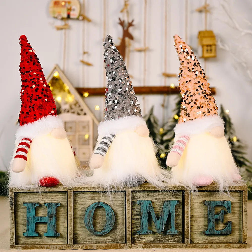 Sequin Light-Up Faceless Gnome, image 5