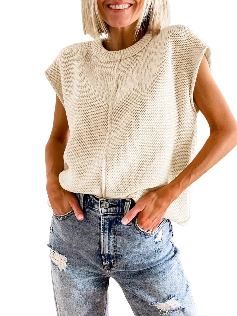 Cap Sleeve Sweater Vest, image 11