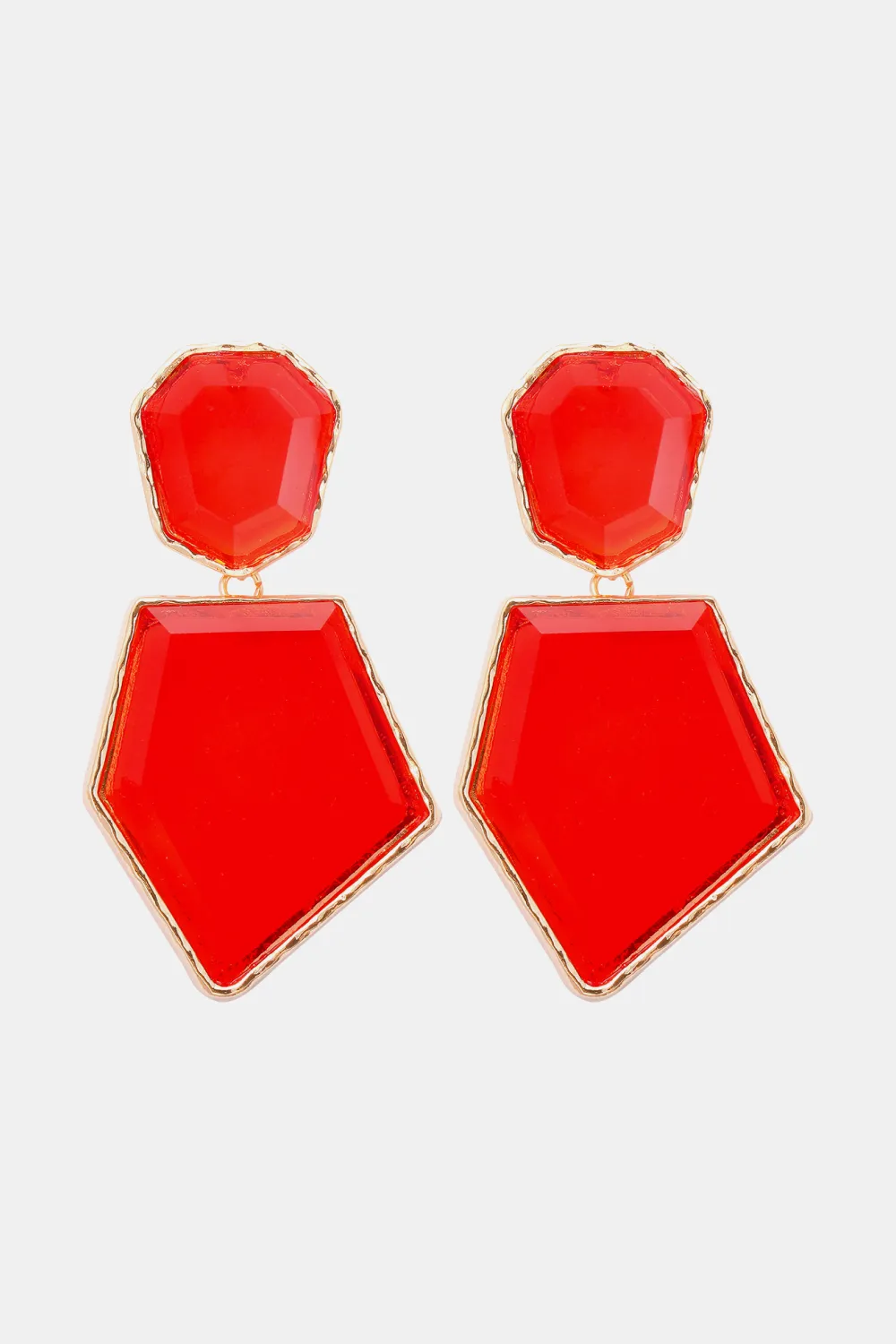 Geometrical Shape Zinc Alloy Frame Resin Dangle Earrings, image 18