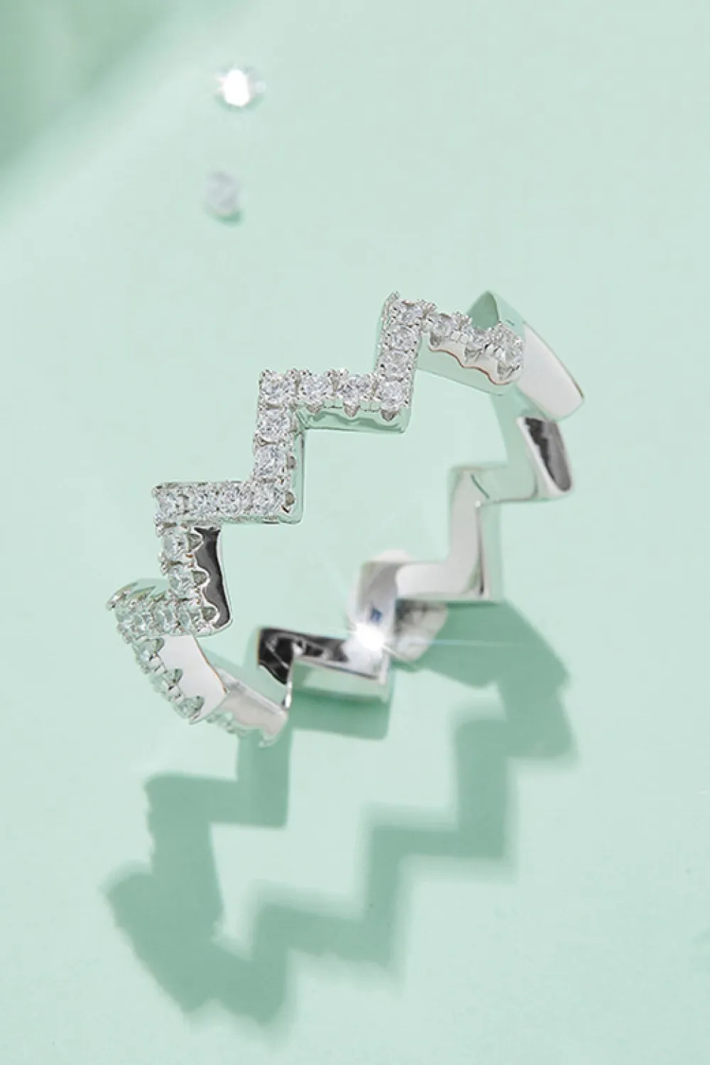 Moissanite Wavy Band Ring, image 3