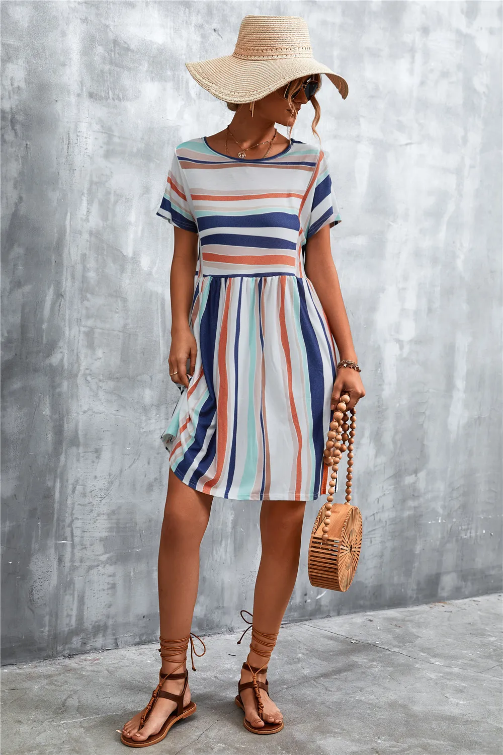 Striped Round Neck Dress, image 16