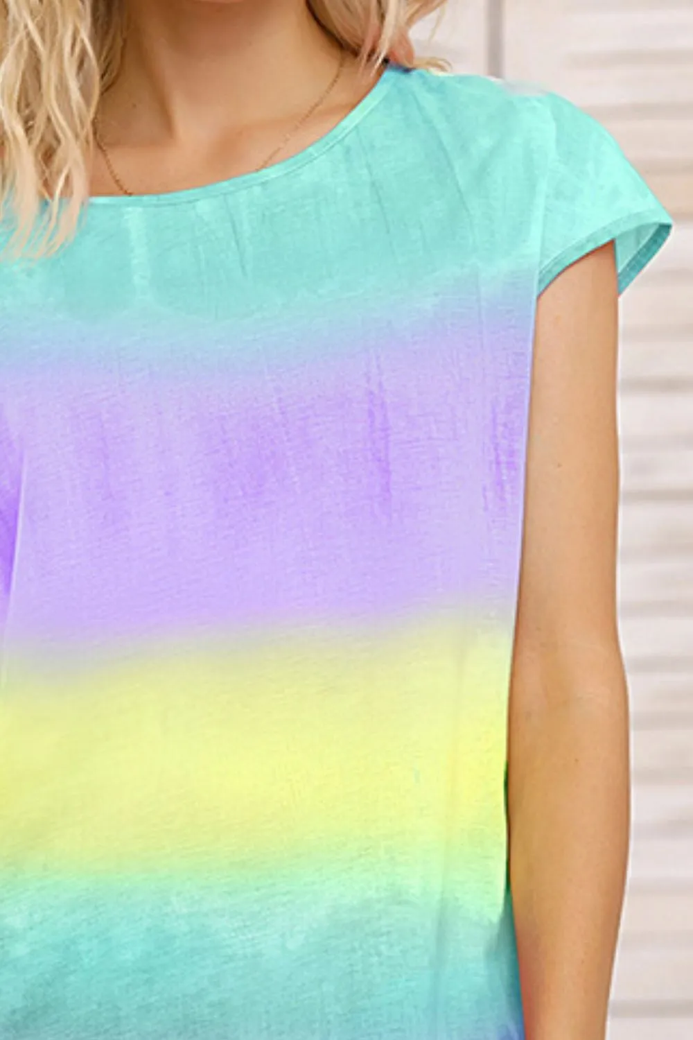 Tie Dye Round Neck Short Sleeve Tee, image 3