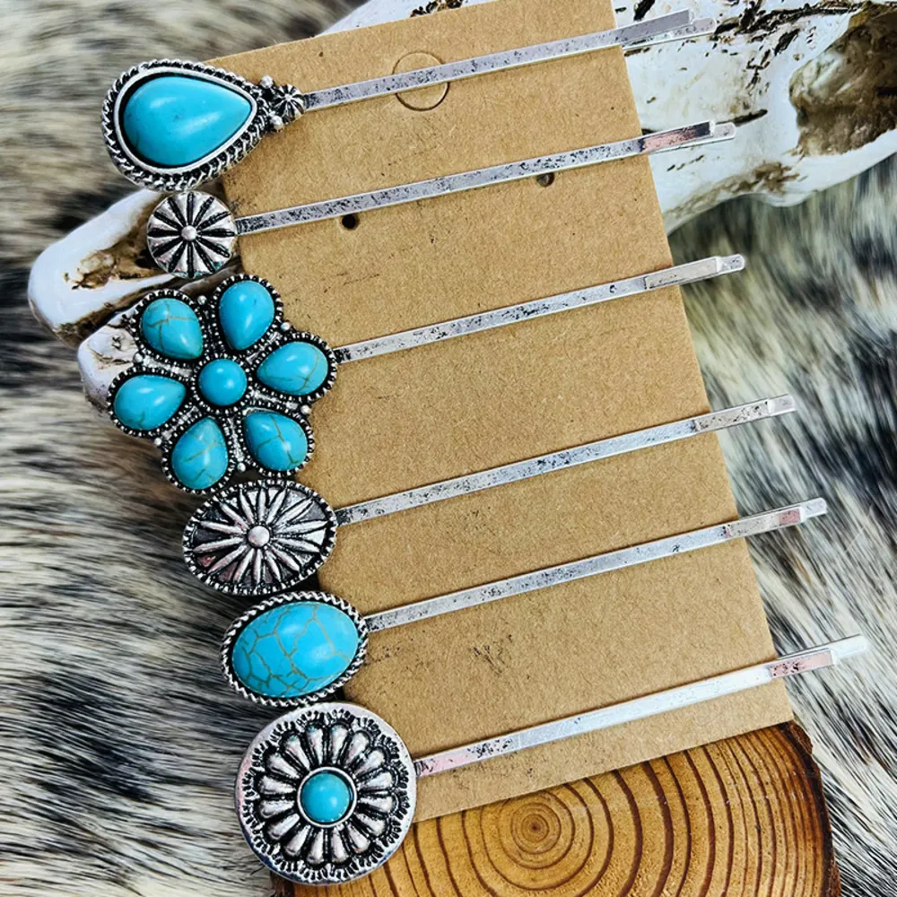 Turquoise Alloy Hairpin, image 3