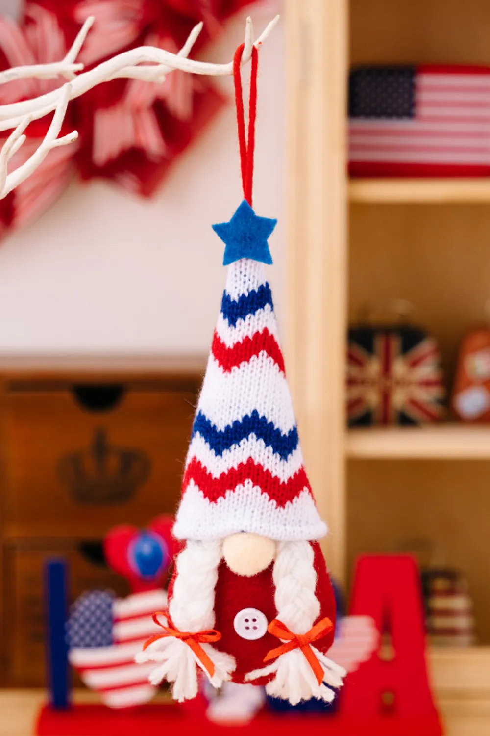 4-Piece Independence Day Knit Hanging Gnomes, image 9
