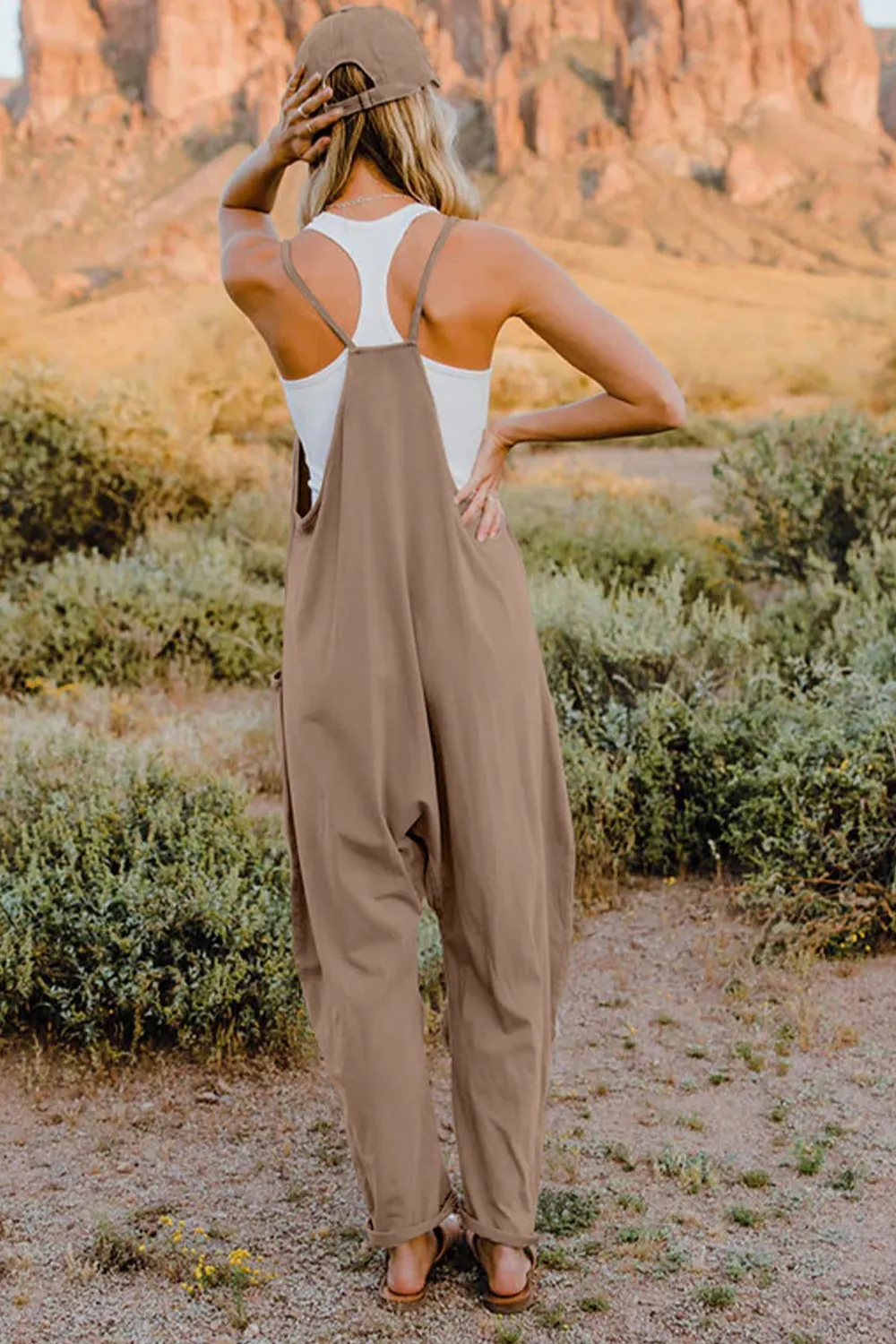 Full Size V-Neck Sleeveless Jumpsuit with Pockets, image 27