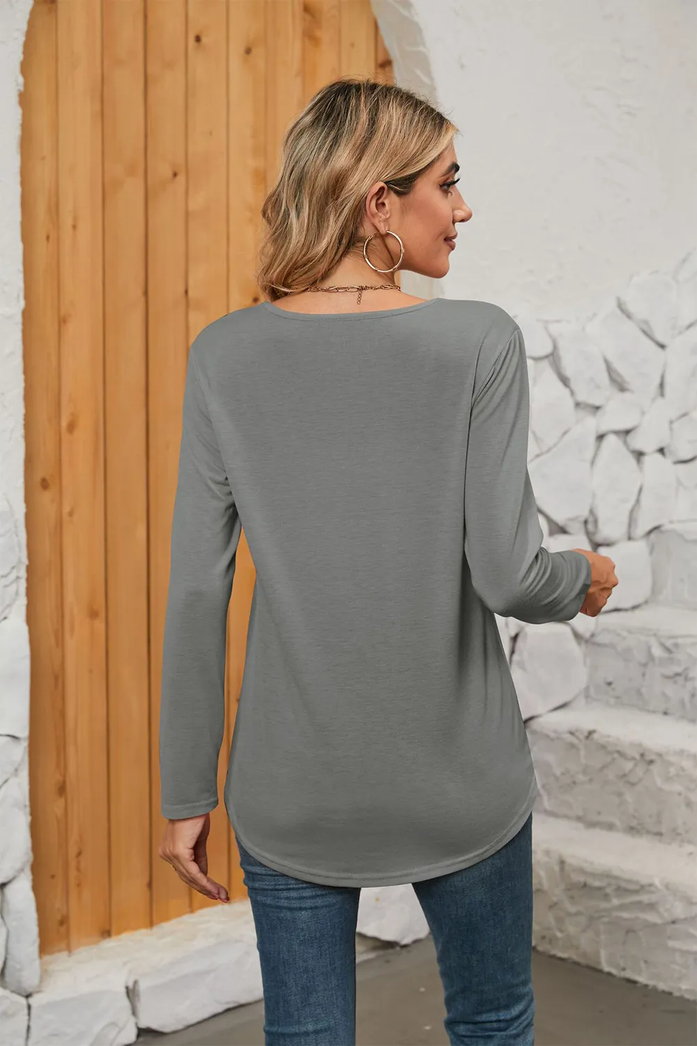 Square Neck Long Sleeve T-Shirt, image 14