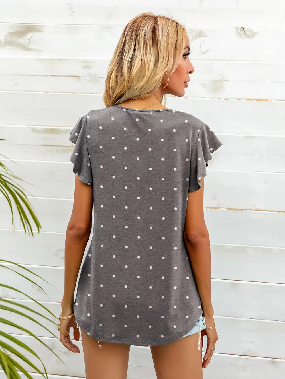 Round Neck Butterfly Sleeve Top, image 22