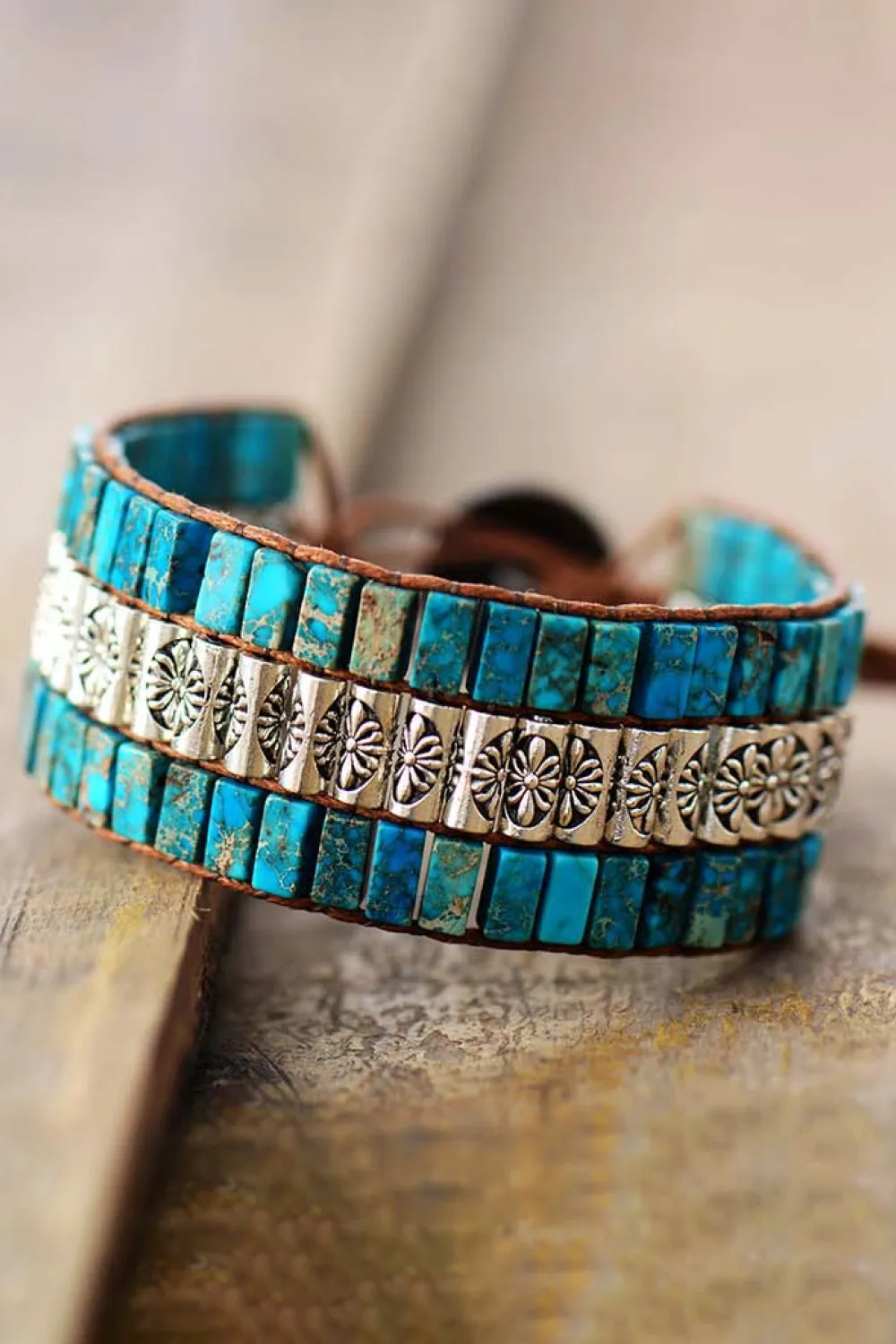 Handmade Triple Layer Natural Stone Bracelet, image 3