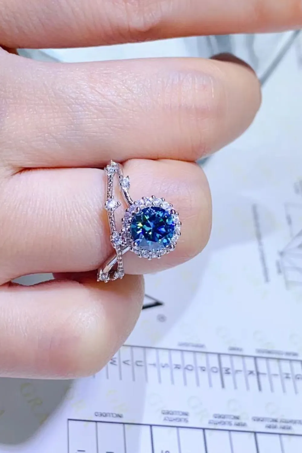 1 Carat Moissanite 925 Sterling Silver Ring, image 8