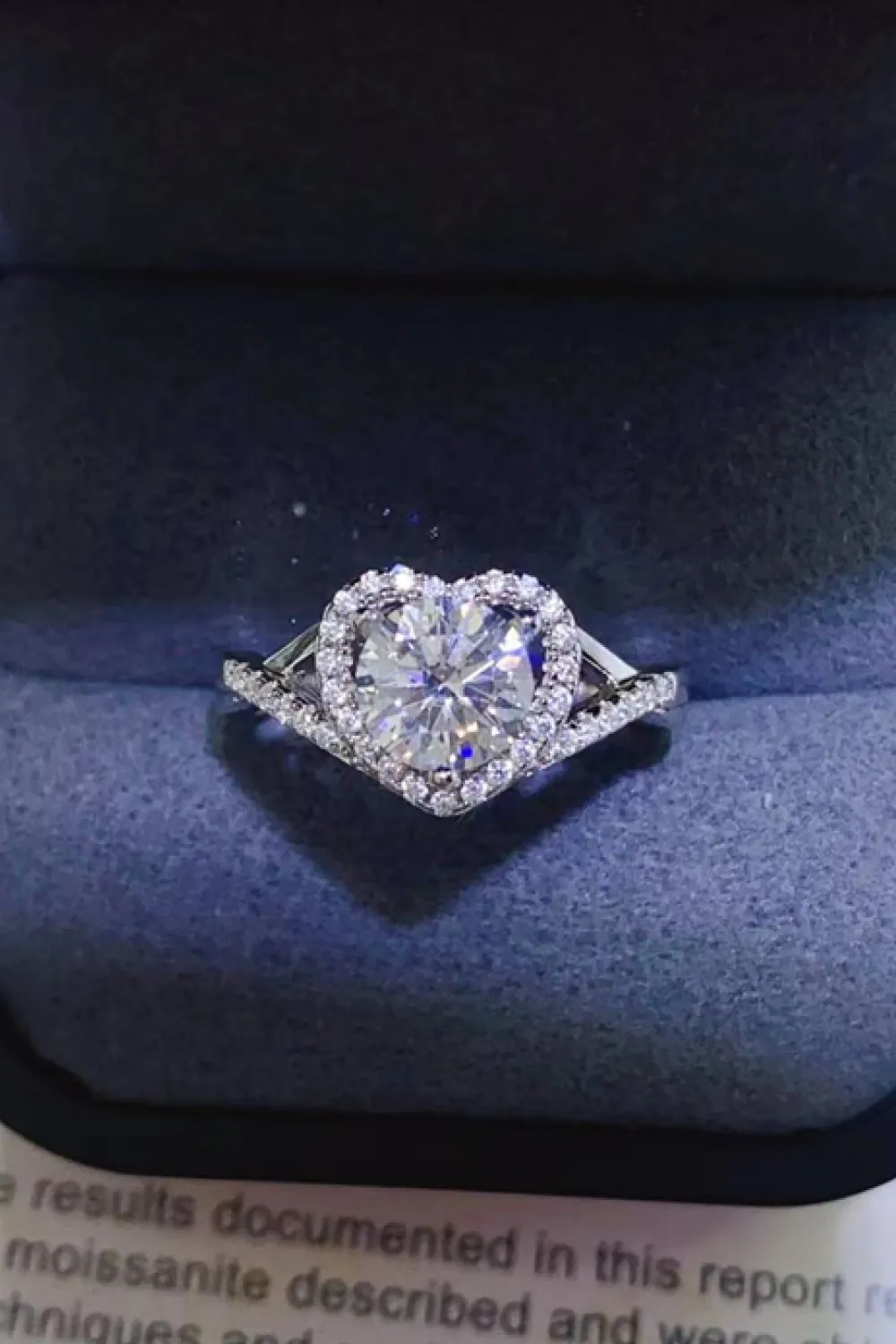 1 Carat Moissanite 925 Sterling Silver Heart Ring, image 2