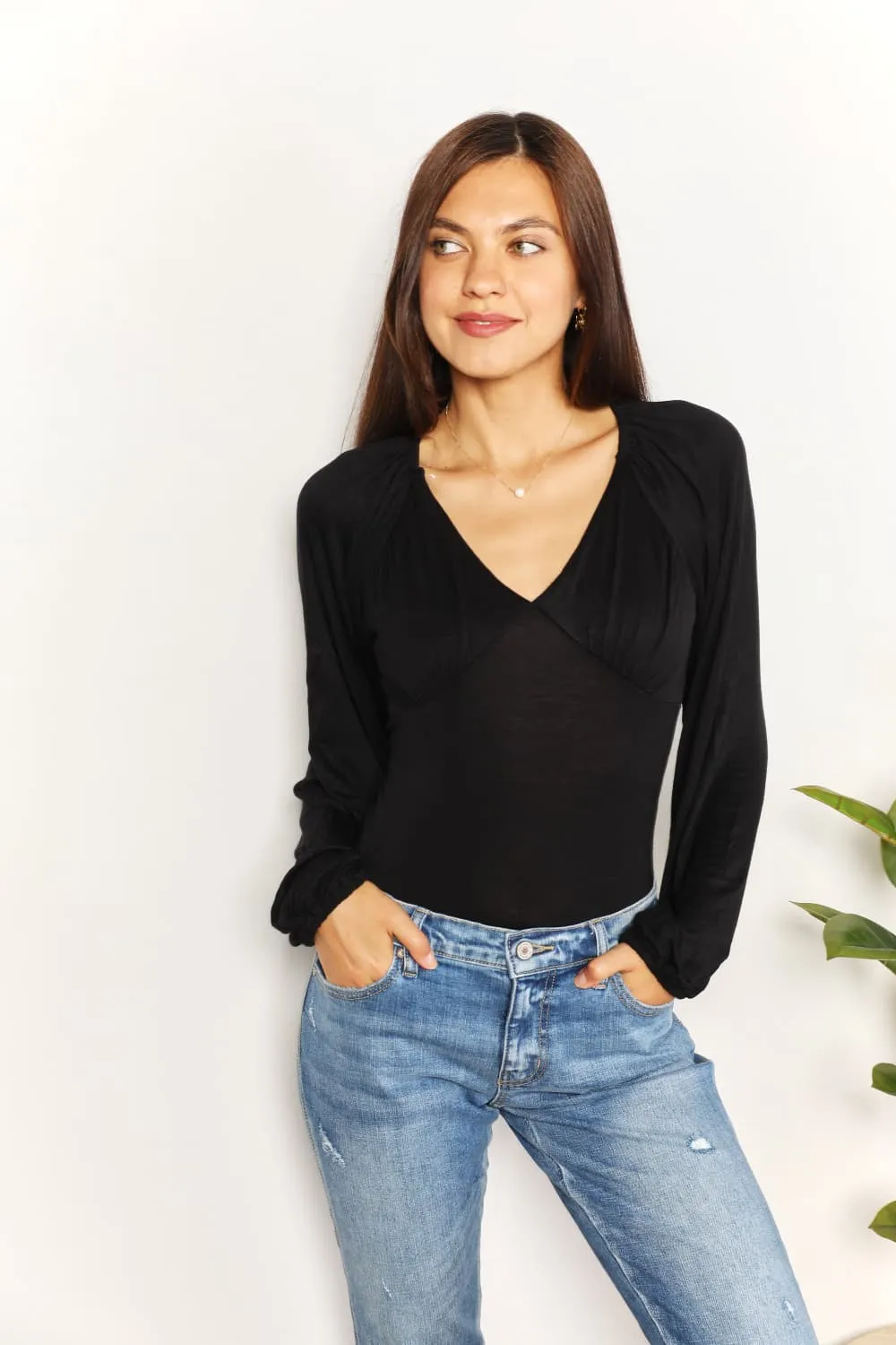 Full Size V- Neck Bodysuit, image 3
