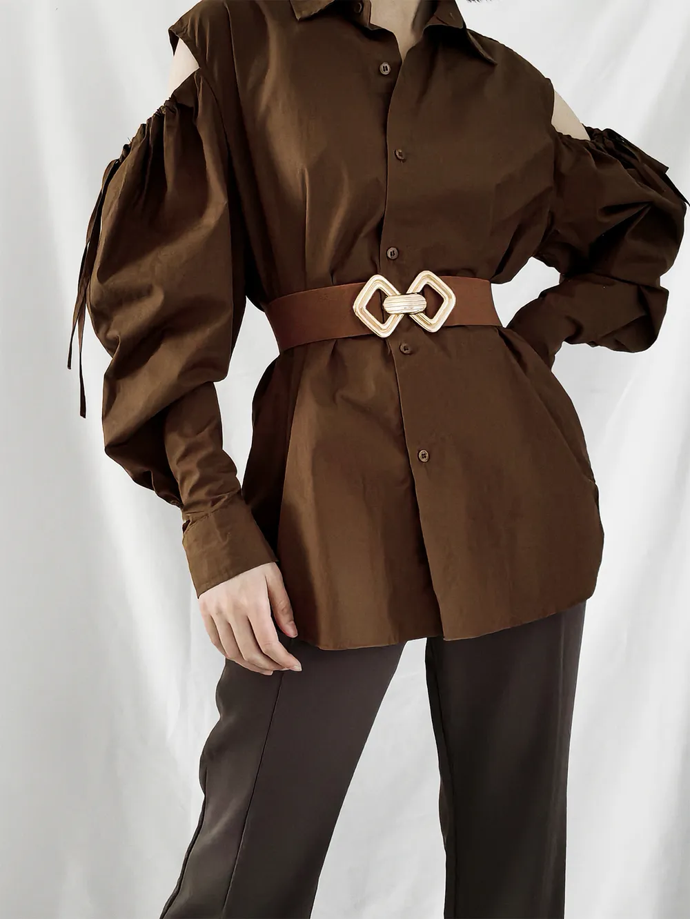 Geometric Buckle Elastic Wide Belt, image 12