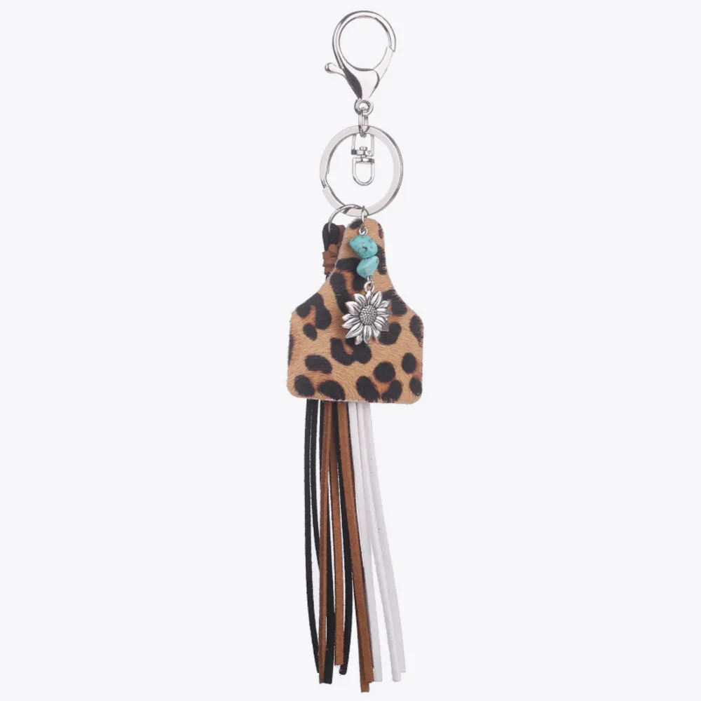 Turquoise Fringe Detail Key Chain, image 3
