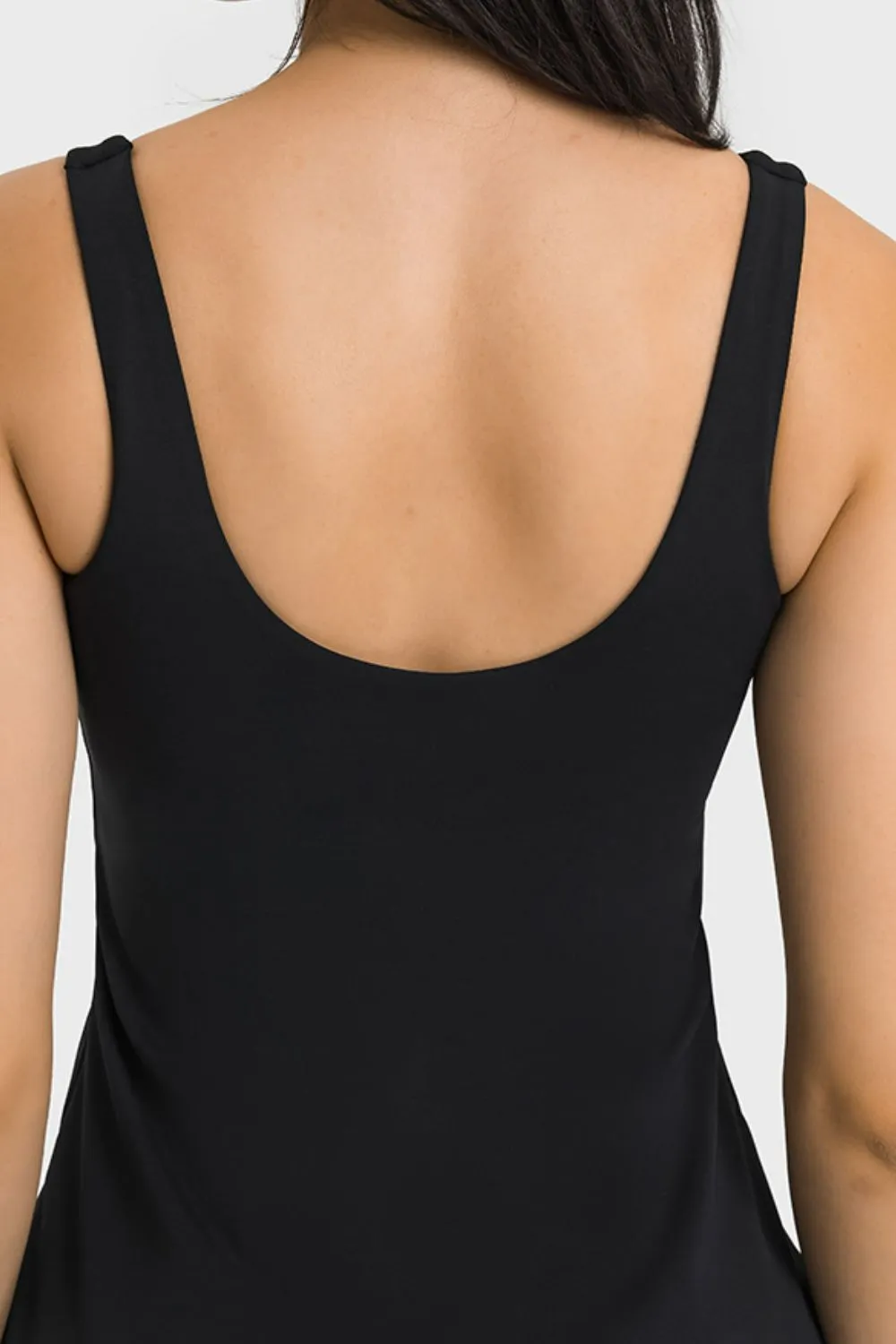 Square Neck Sports Tank Dress with Full Coverage Bottoms, image 11