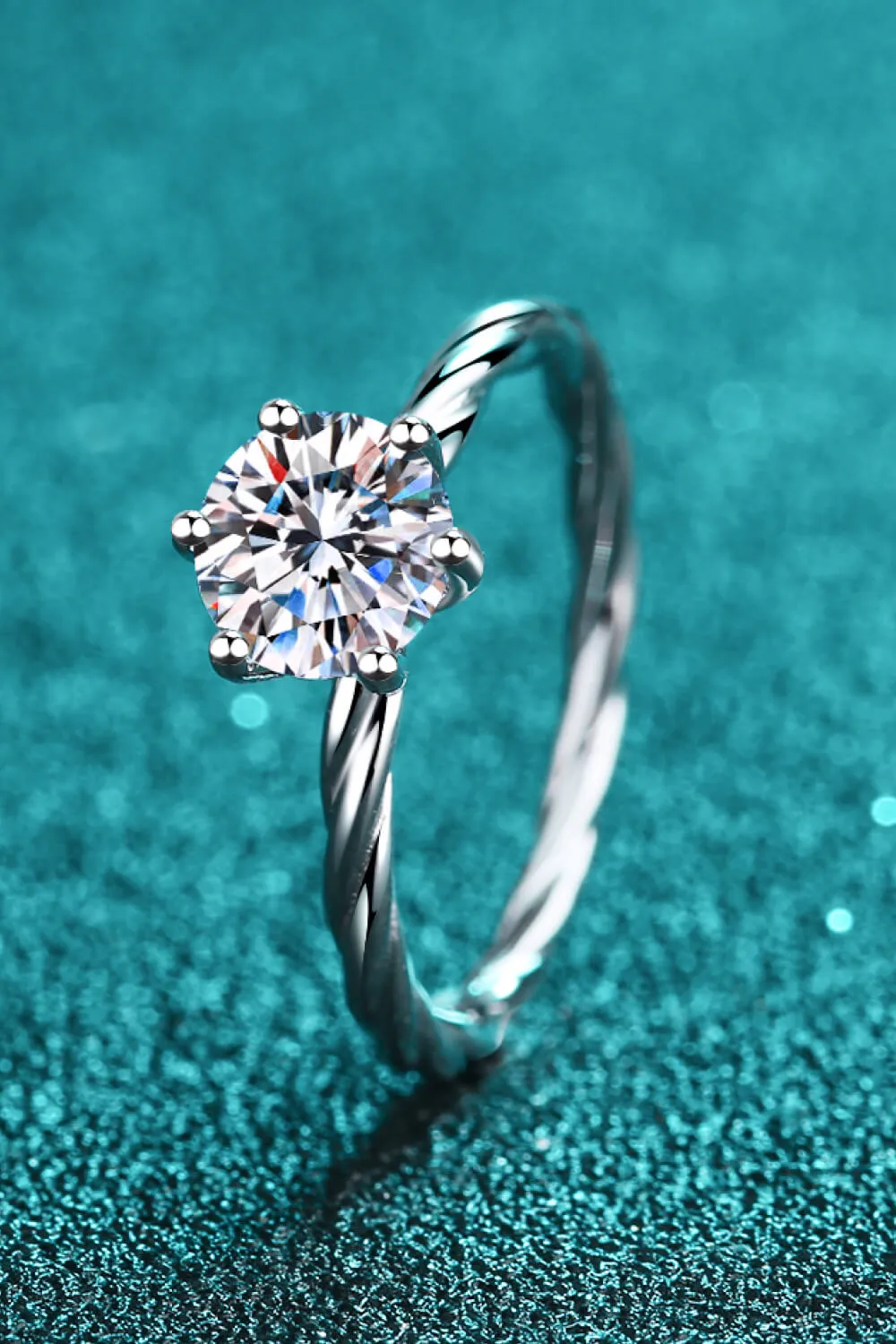 1 Carat Moissanite 6-Prong Twisted Ring, image 3