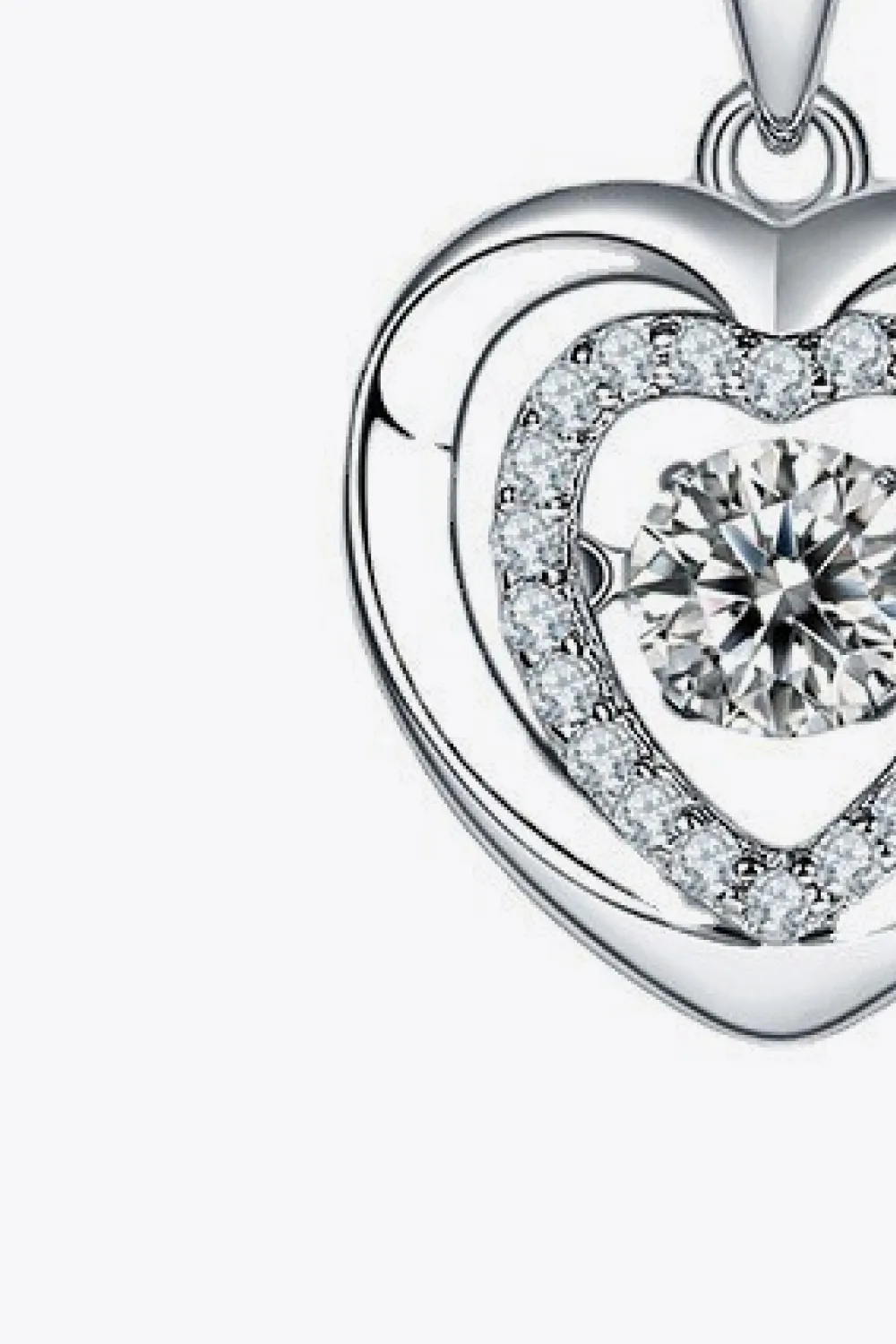 Moissanite Heart Pendant Necklace, image 3