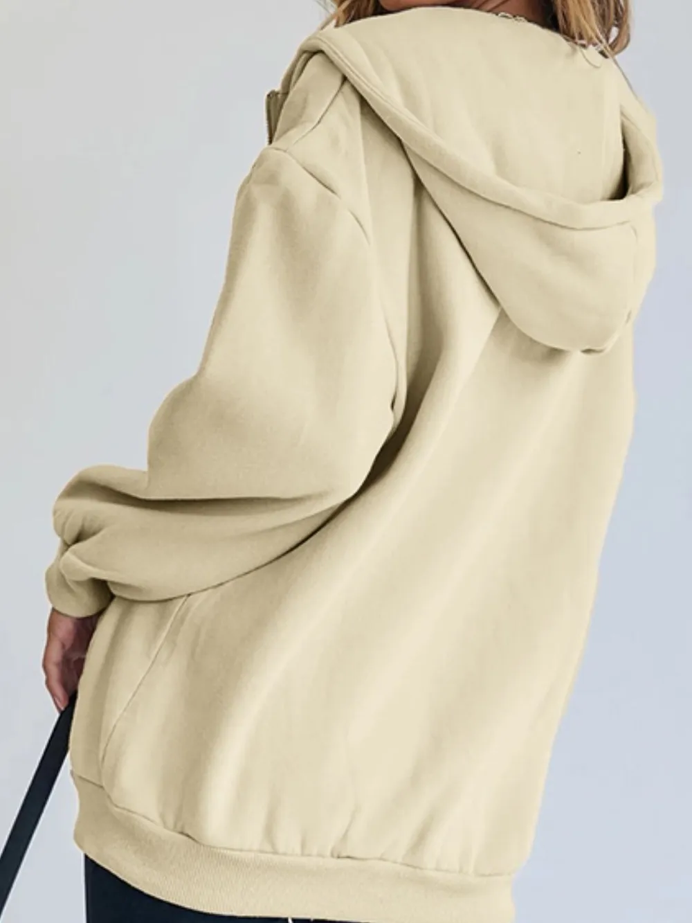 Zip-Up Drawstring Hoodie, image 3