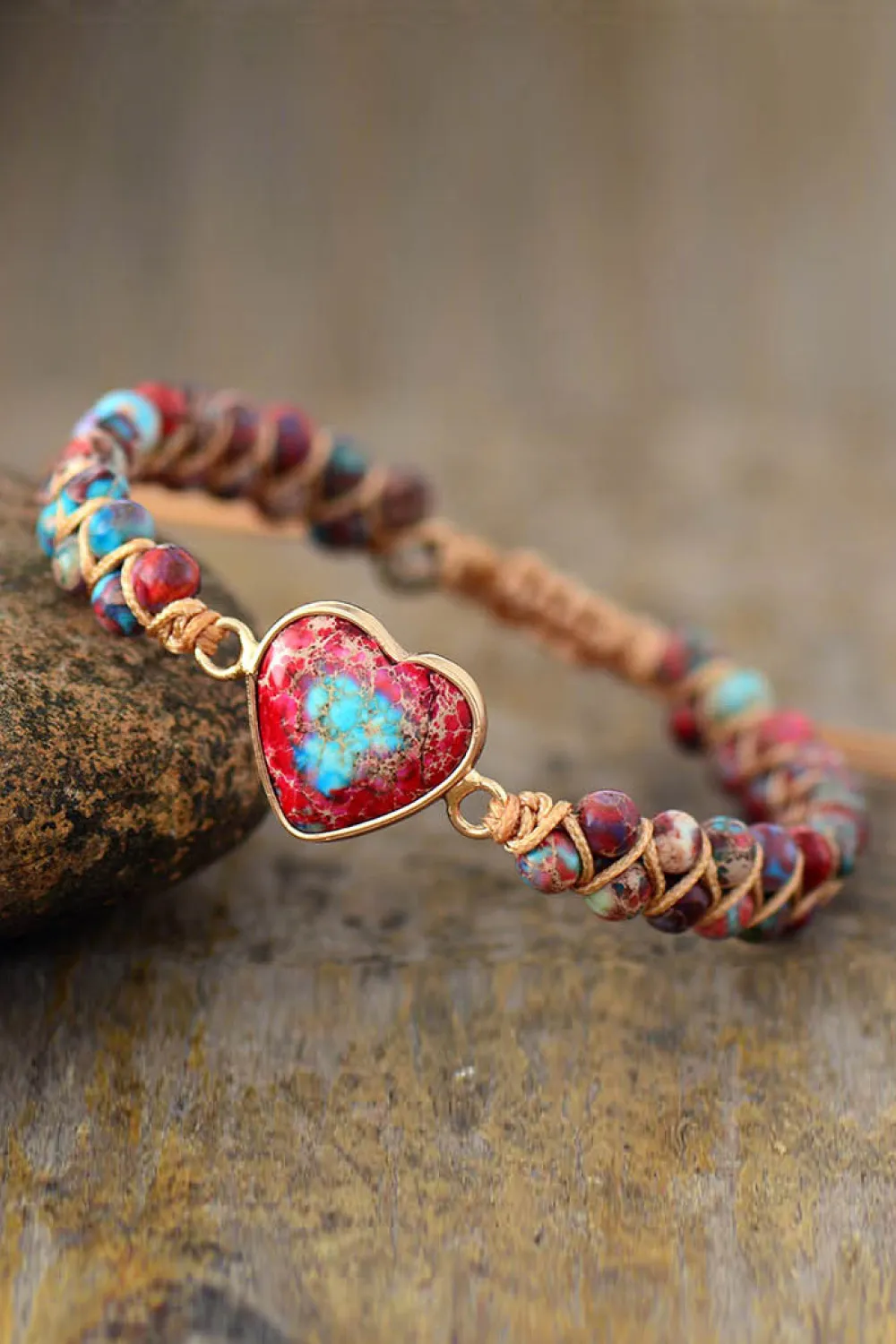 Handmade Heart Shape Natural Stone Bracelet, image 11