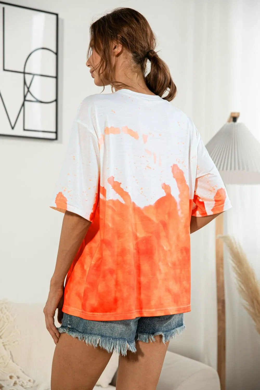 Tie-Dye Round Neck Tee Shirt, image 9