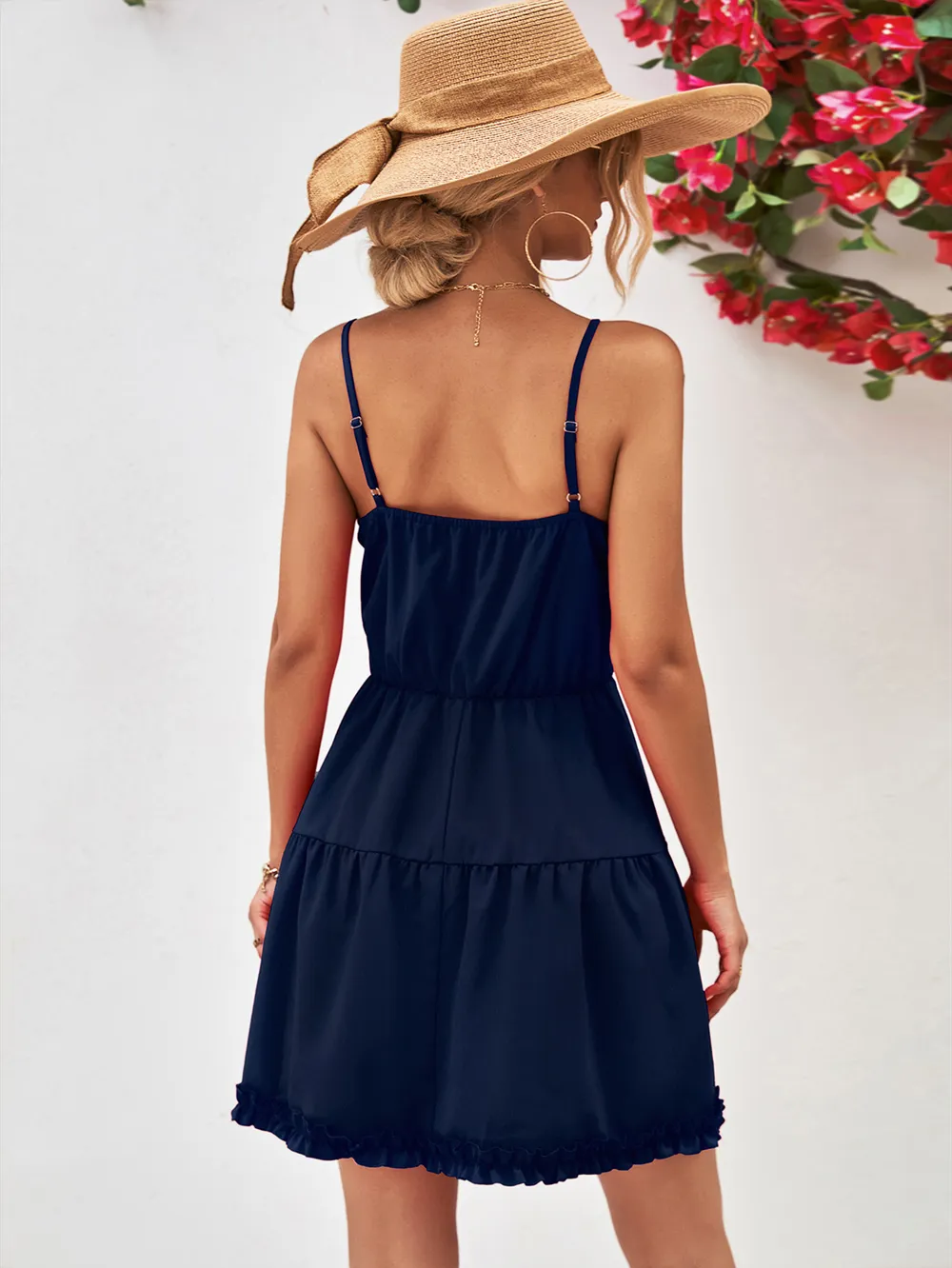 Frill Trim Spaghetti Strap Mini Dress, image 11