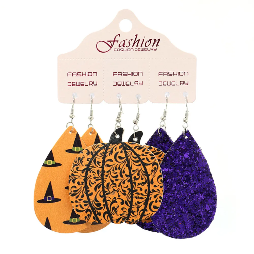 Teardrop Shape Halloween Theme Dangle Earrings, image 4