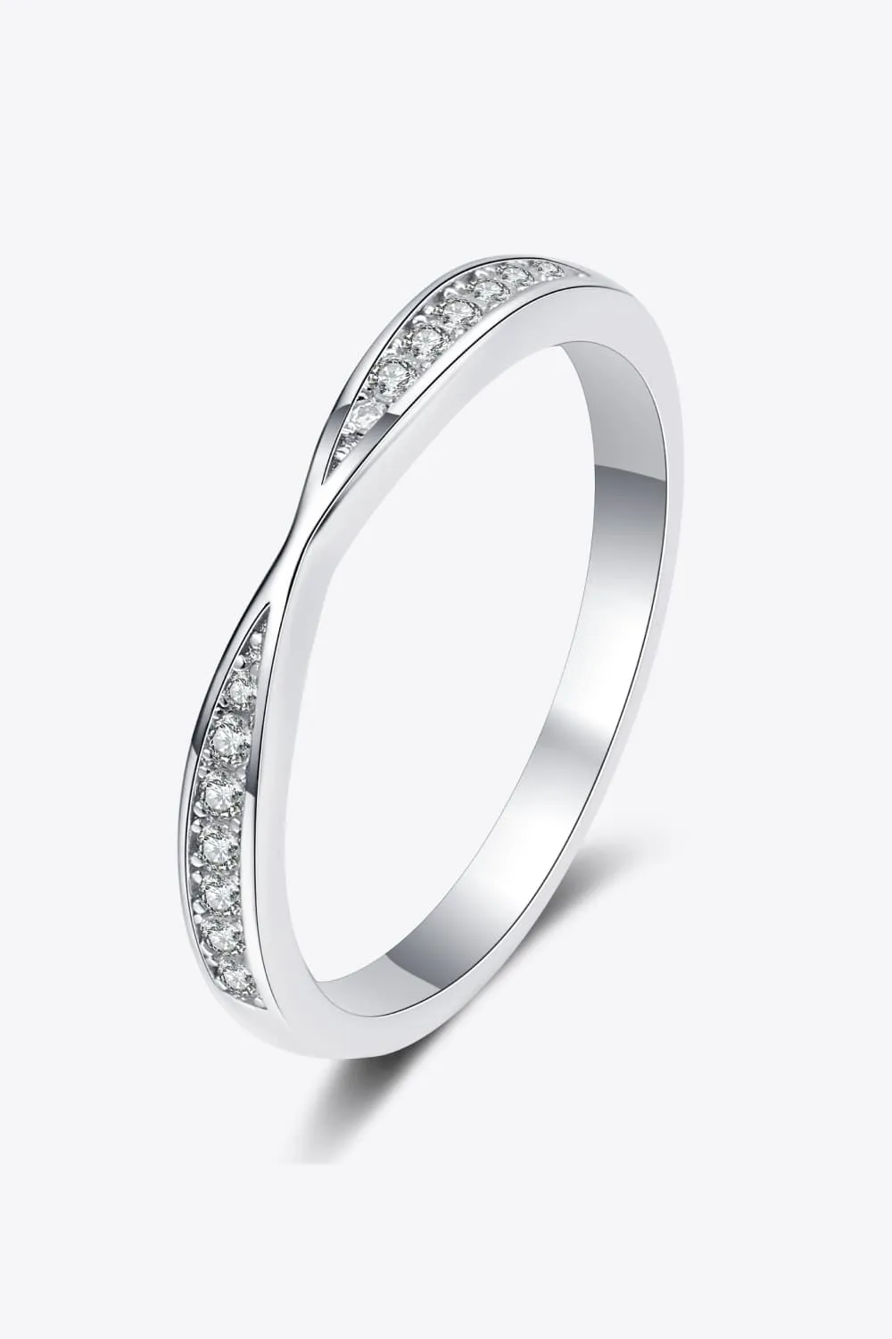 Moissanite Rhodium-Plated Ring, image 2