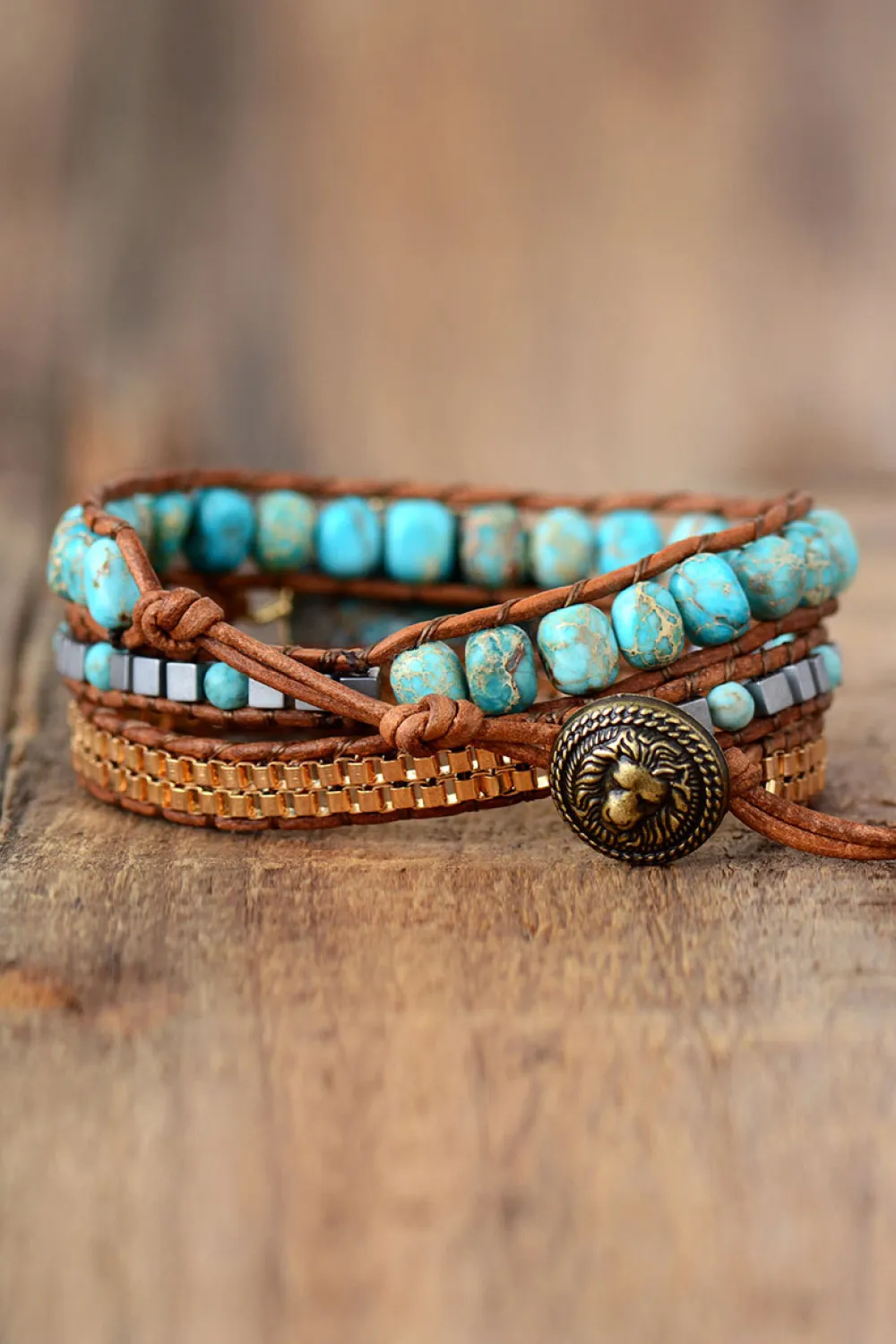 Handmade Natural Stone Copper Bracelet, image 5