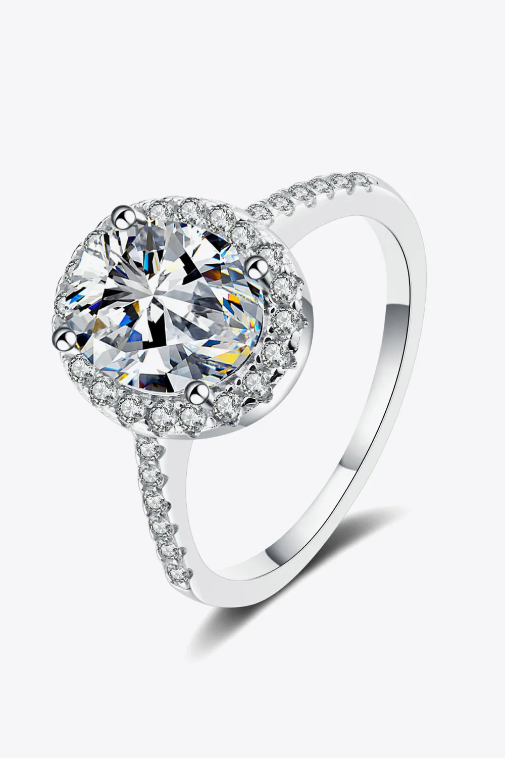 2 Carat Moissanite 925 Sterling Silver Halo Ring, image 5