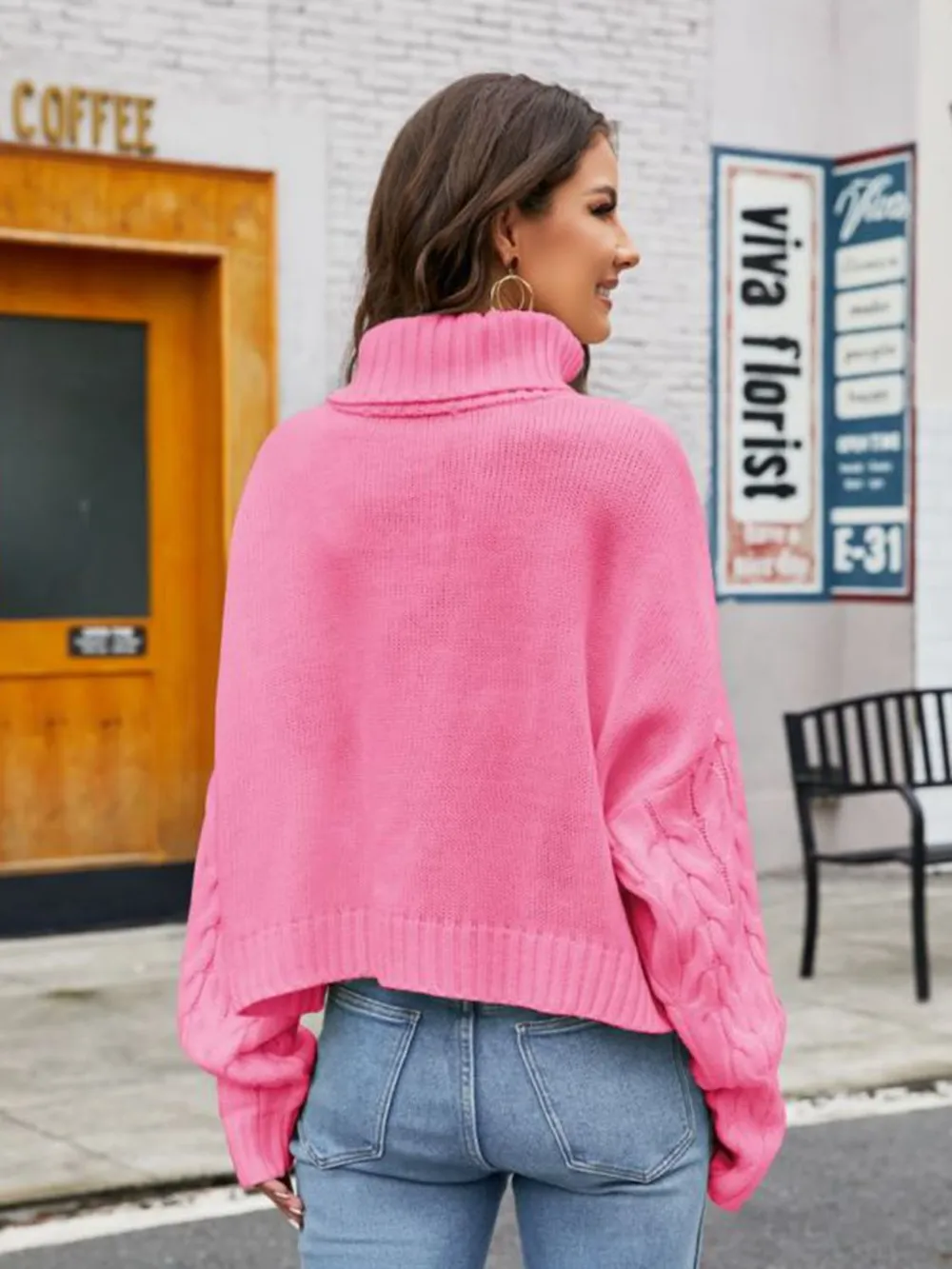 Turtle Neck Cable-Knit Sweater, image 9