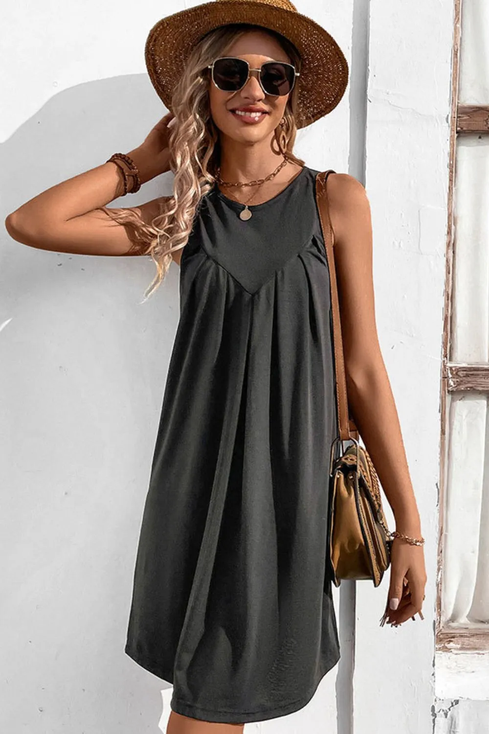 Round Neck Sleeveless Mini Dress, image 15