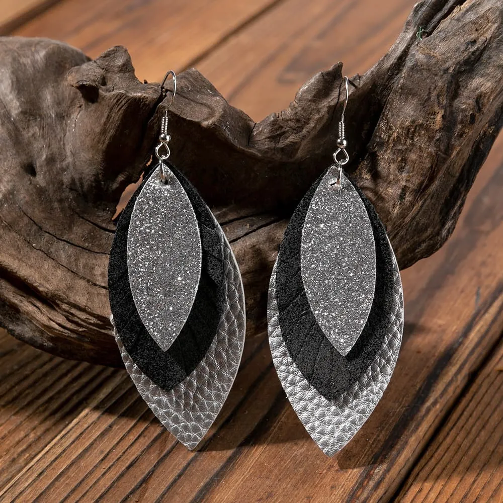 PU Leather Drop Earrings, image 8