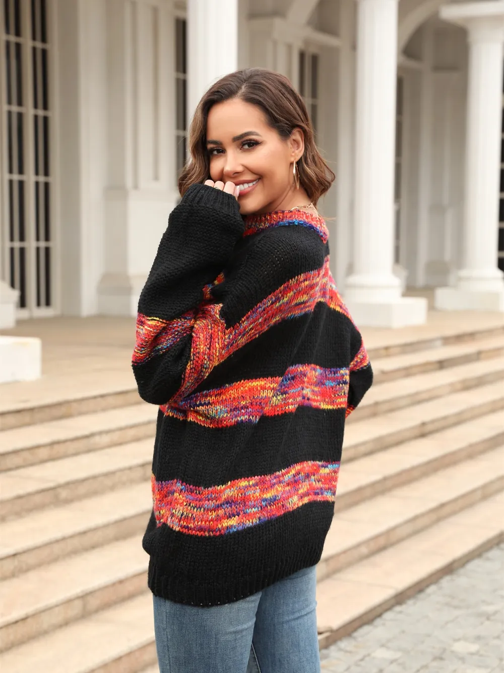 Striped Drop Shoulder Sweater, image 9