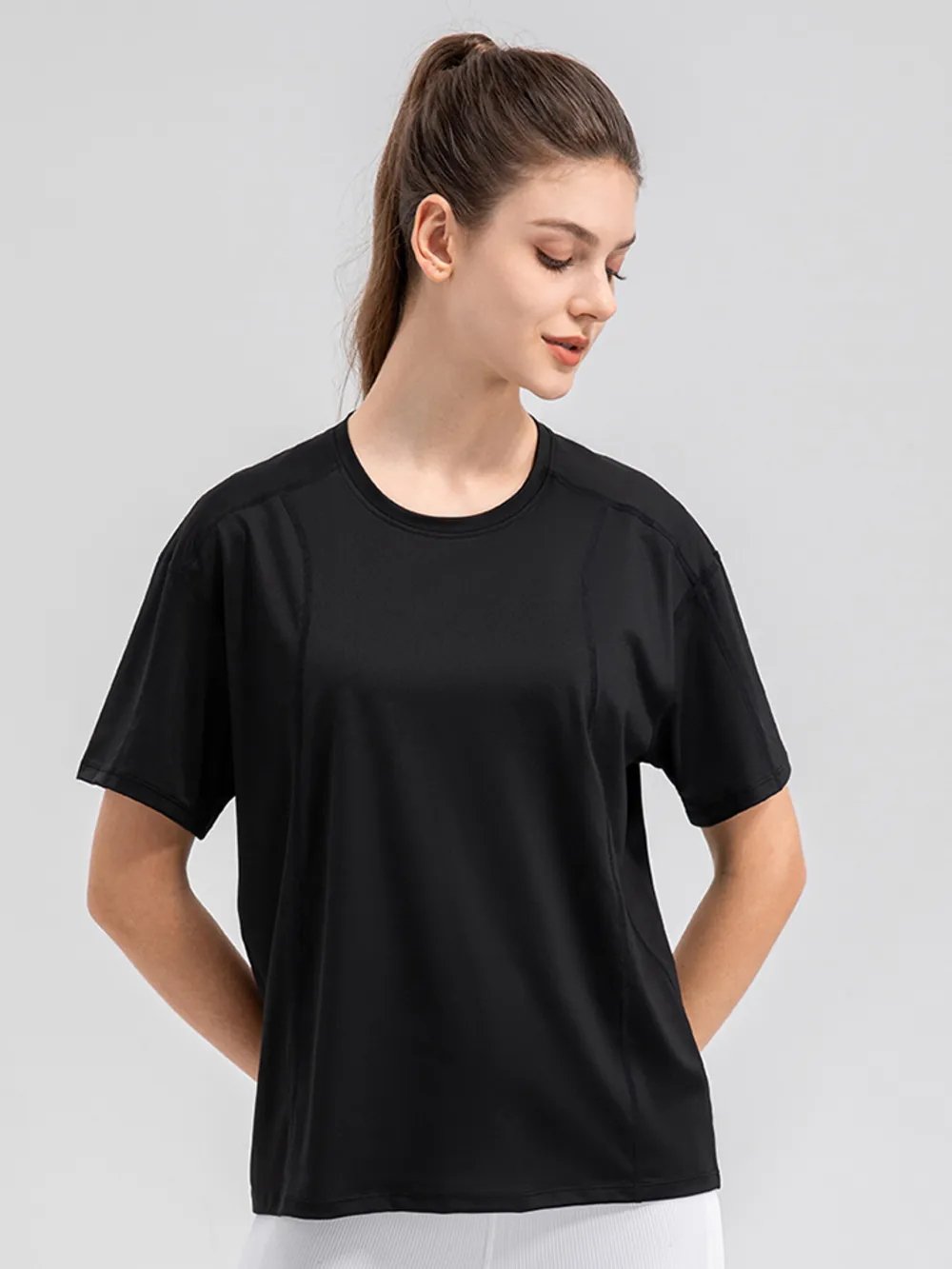 Round Neck Short Sleeve Active Top, image 8