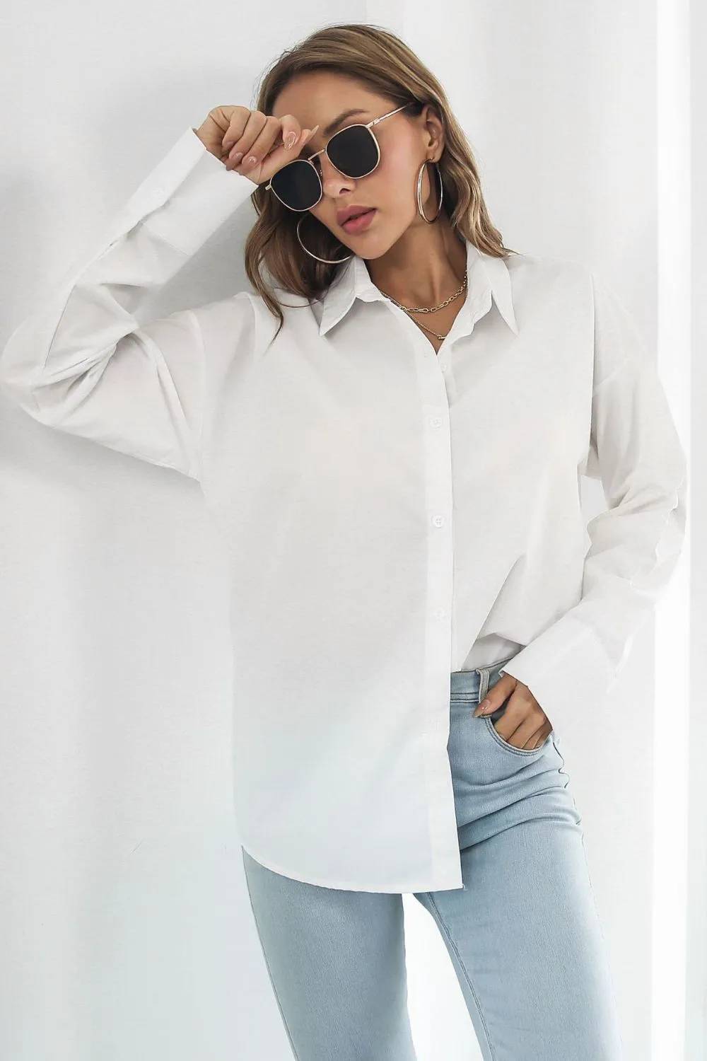Dropped Shoulder Longline Shirt, image 5