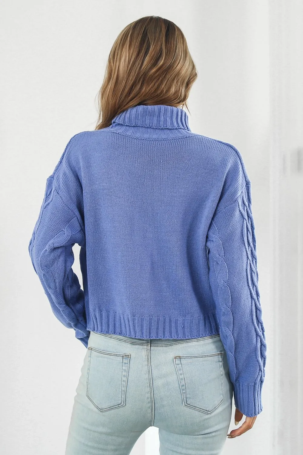 Turtleneck Dropped Shoulder Sweater, image 2