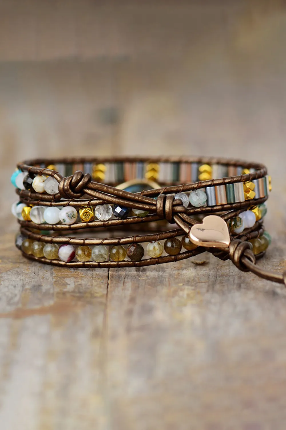 Handmade Triple Layer Beaded Bracelet, image 5