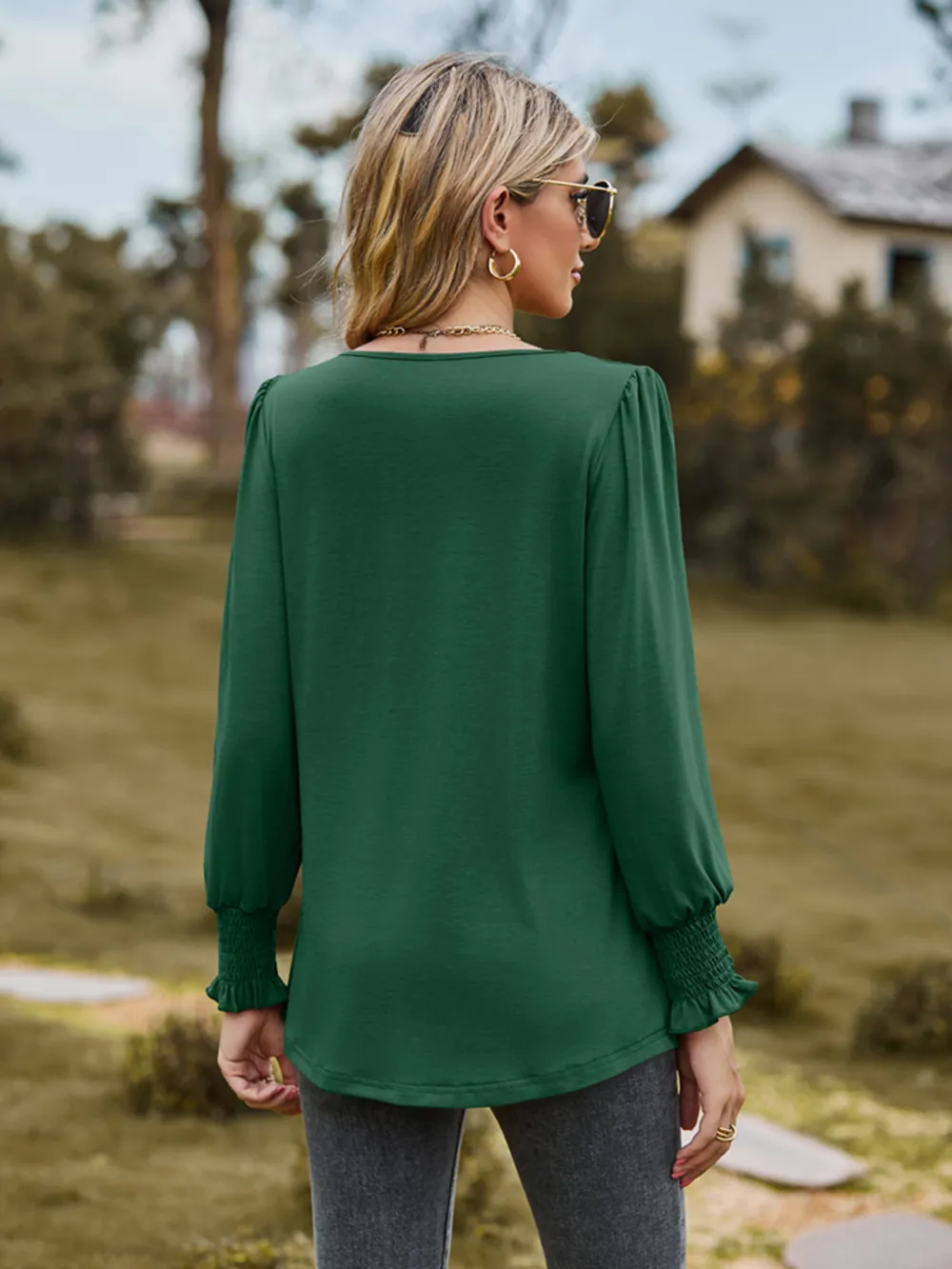 Puff Sleeve Pleated Blouse, image 18