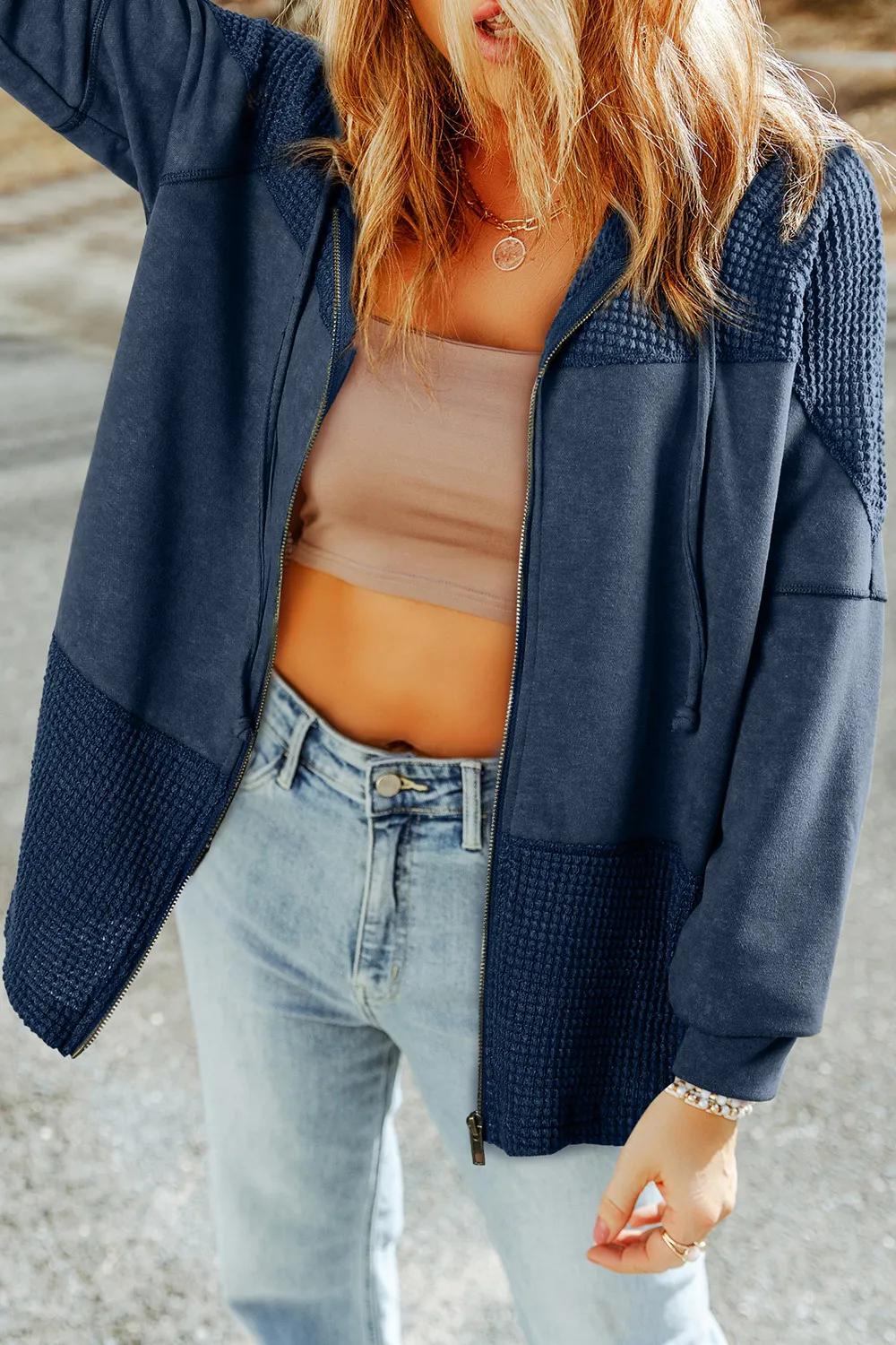 Zip-Up Drawstring Hooded Jacket, image 13