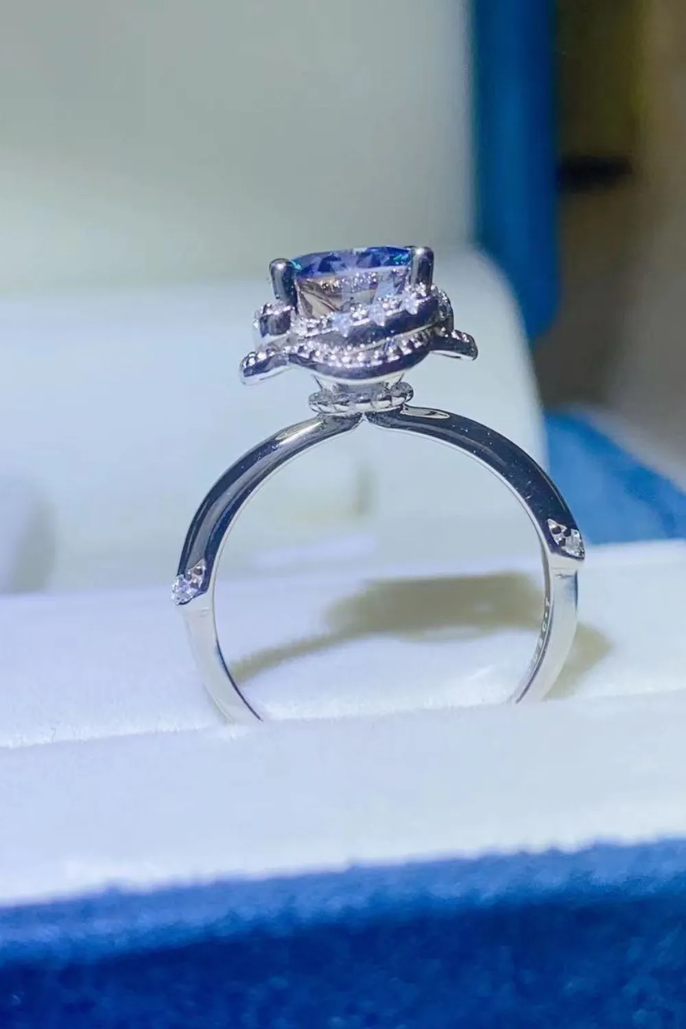 2 Carat Moissanite Contrast 925 Sterling Silver Ring, image 6