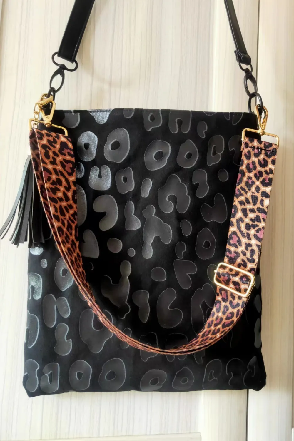 PU Leather Shoulder Bag with Tassel, image 19